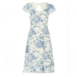 Reformation Blue and White Floral Midi Dress
